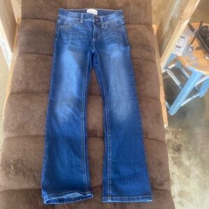 Dark wash flared girls jeans